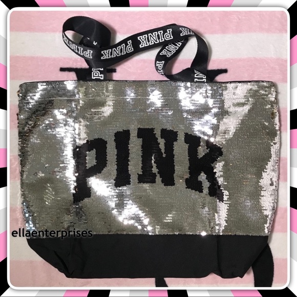 VS Pink Sequin Bling Black Friday Tote Bag - Picture 1 of 3